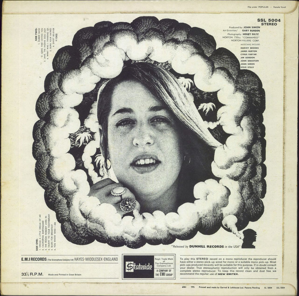 Cass Elliot Dream A Little Dream UK vinyl LP album (LP record)