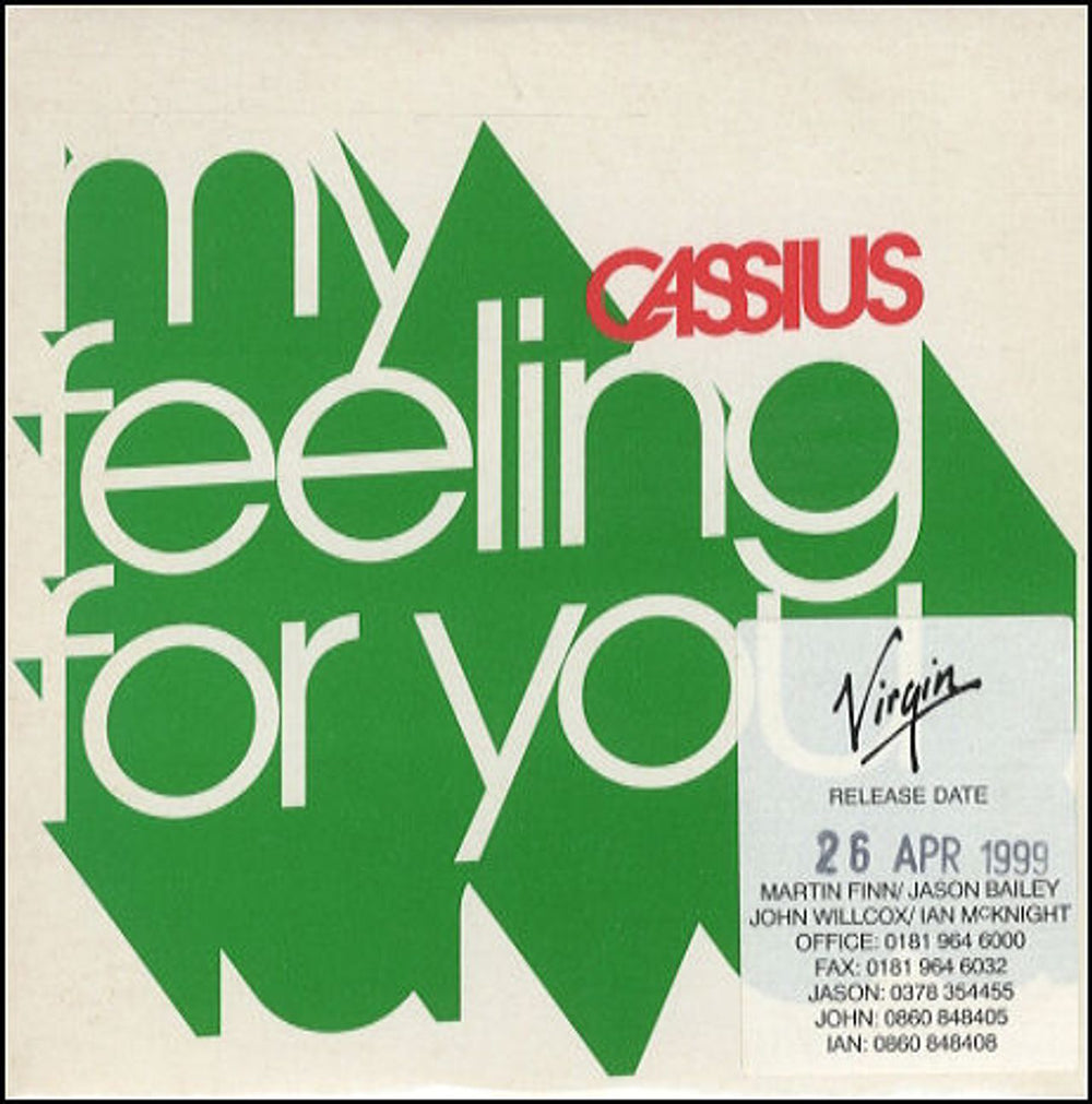 Cassius My Feeling For You European Promo CD single (CD5 / 5") 03098