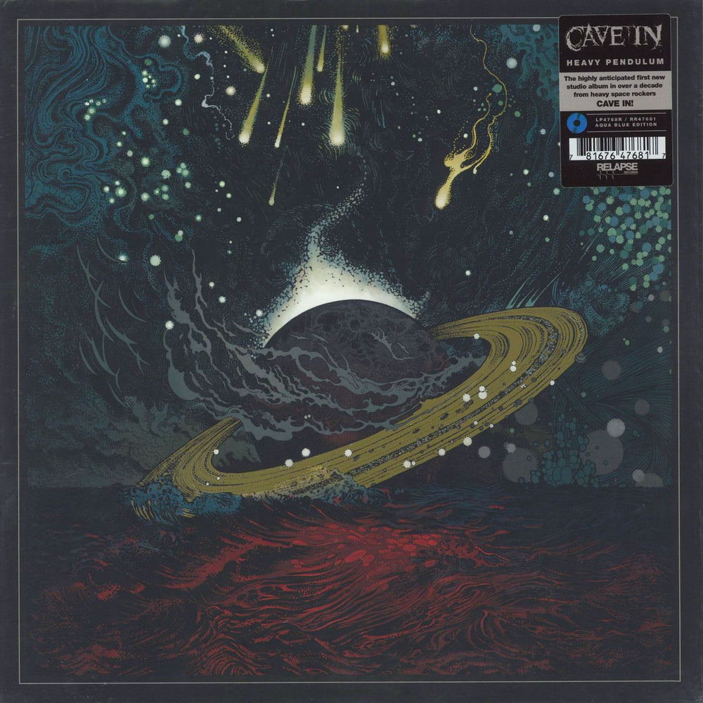 Cave In Heavy Pendulum - Aqua Blue Vinyl UK 2-LP vinyl record set (Double LP Album) RR7490