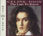 Celine Dion The Last To Know UK CD single (CD5 / 5") 6573332