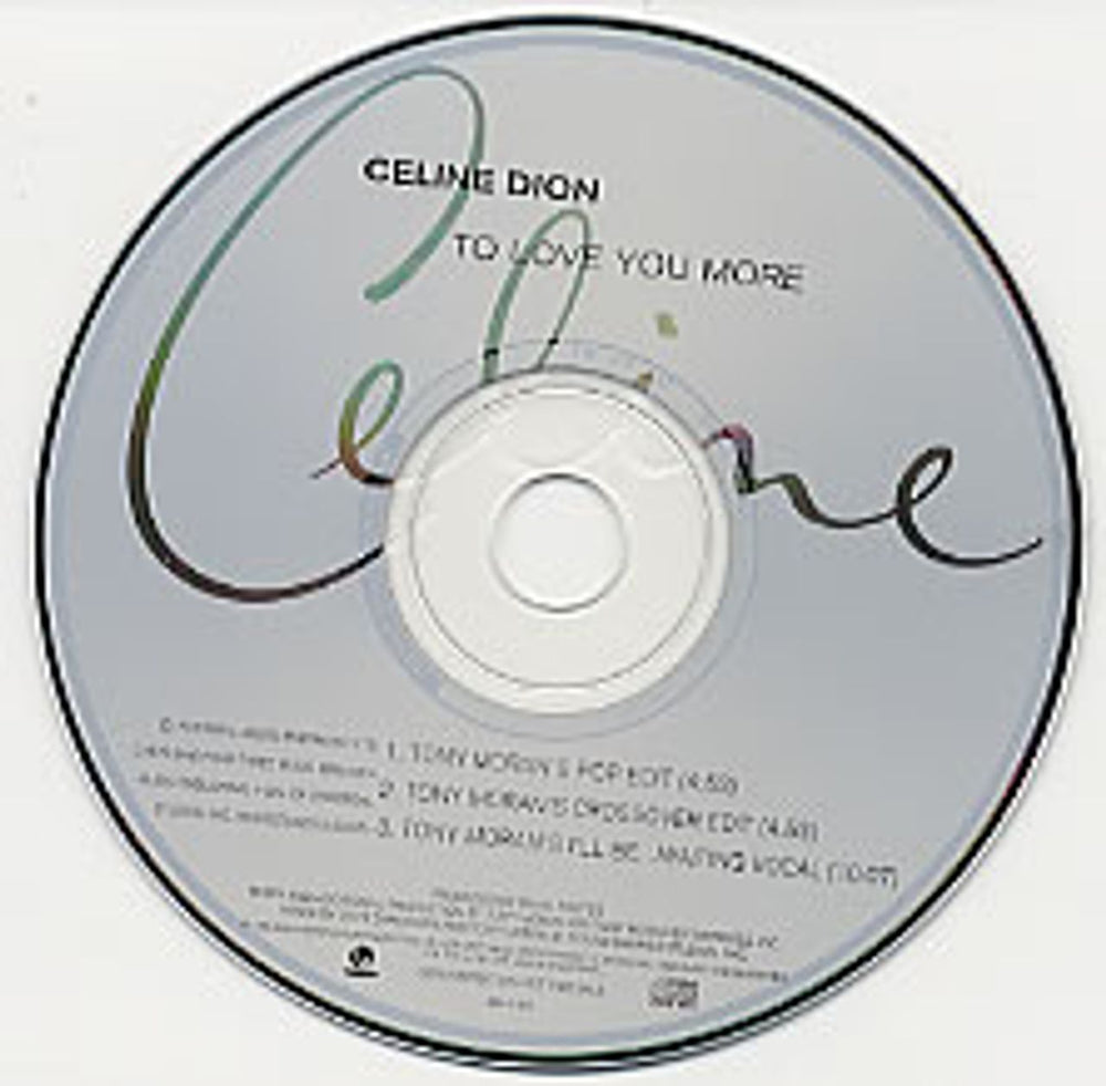 Celine Dion To Love You More - Tony Moran Mixes US Promo CD single (CD5 / 5") CELC5TO119325