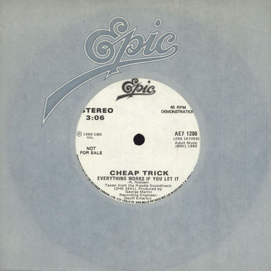 Cheap Trick Everything Works If You Let It - Single-sided Canadian Promo 7" vinyl single (7 inch record / 45) AE71206