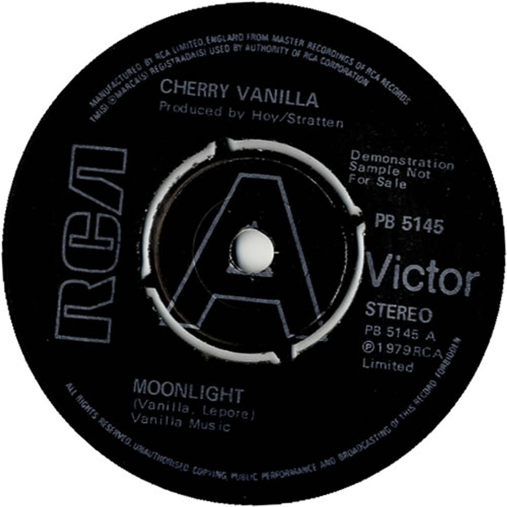 Cherry Vanilla Moonlight UK Promo 7" vinyl single (7 inch record / 45) VLL07MO588303