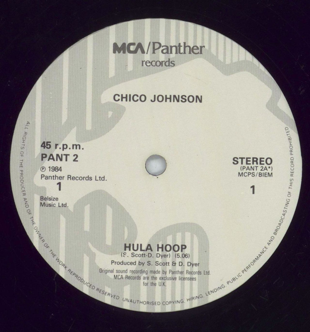 Chico Johnson Do The Hula Hoop - Extended Version UK 12" vinyl single (12 inch record / Maxi-single) 6IQ12DO828254