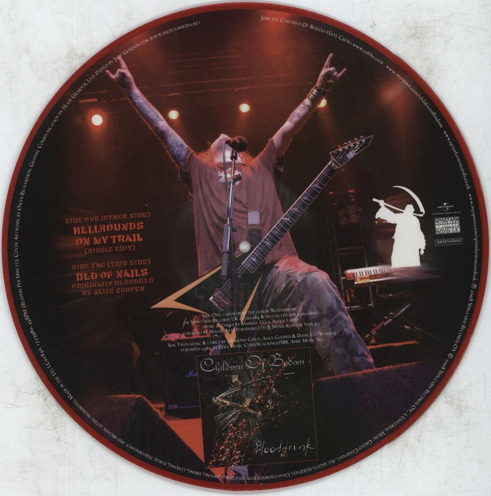 Children Of Bodom Hellhounds On My Trail UK 12" vinyl picture disc (12 inch picture record) 602517739802