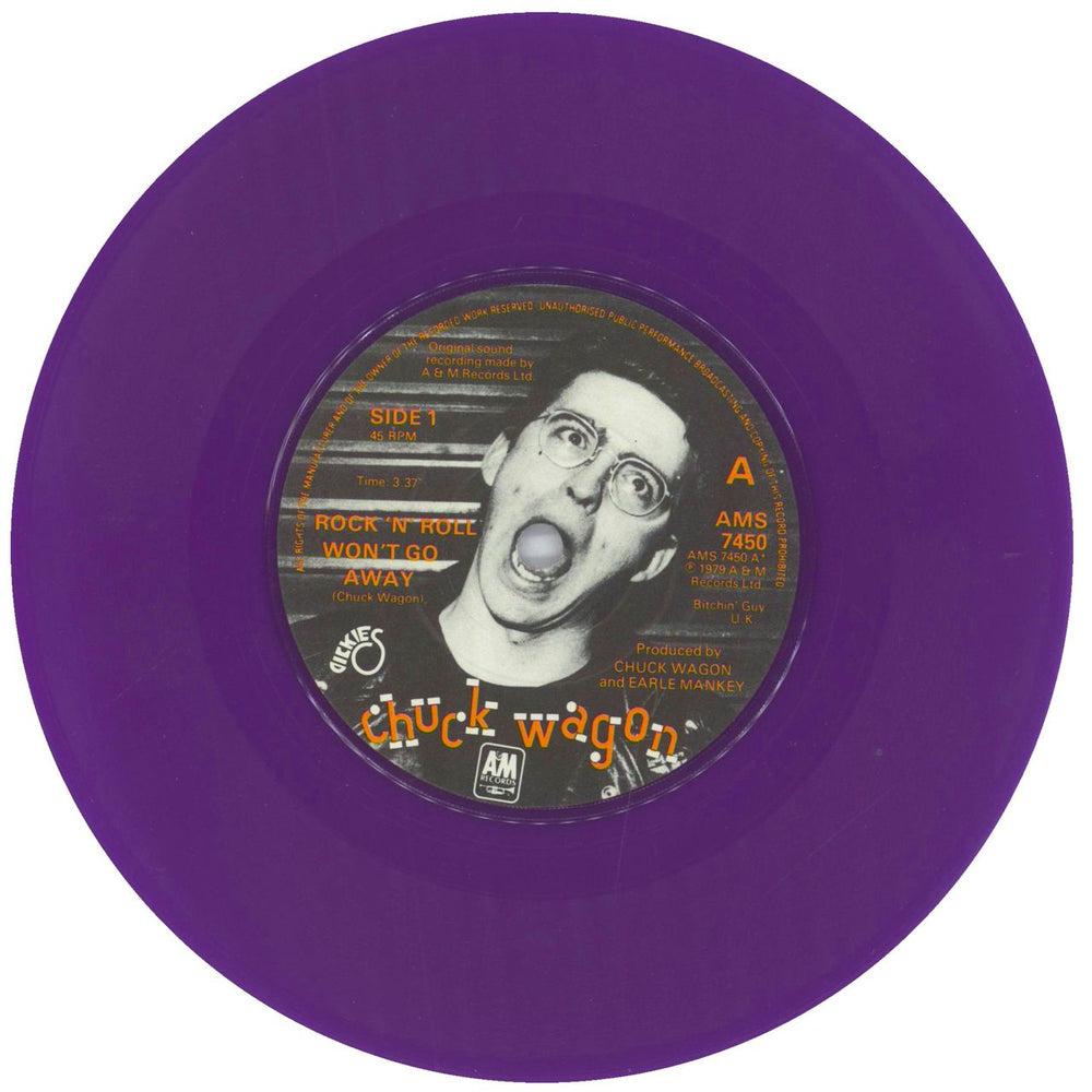 Chuck Wagon Rock 'N' Roll Won't Go Away - Purple Vinyl UK 7" vinyl single (7 inch record / 45) H3U07RO818801