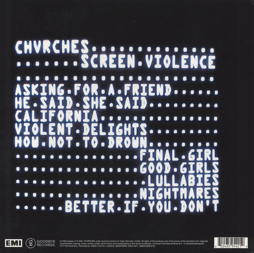 Chvrches Screen Violence UK vinyl LP album (LP record)