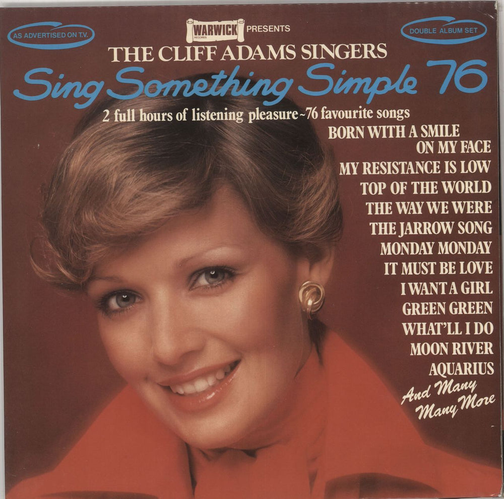 Cliff Adams Sing Something Simple 76 UK 2-LP vinyl record set (Double LP Album) WW5016/17