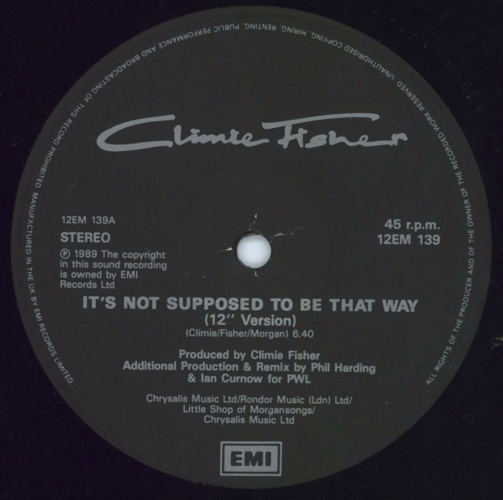 Climie Fisher It's Not Supposed To Be That Way UK 12" vinyl single (12 inch record / Maxi-single) CLI12IT663323