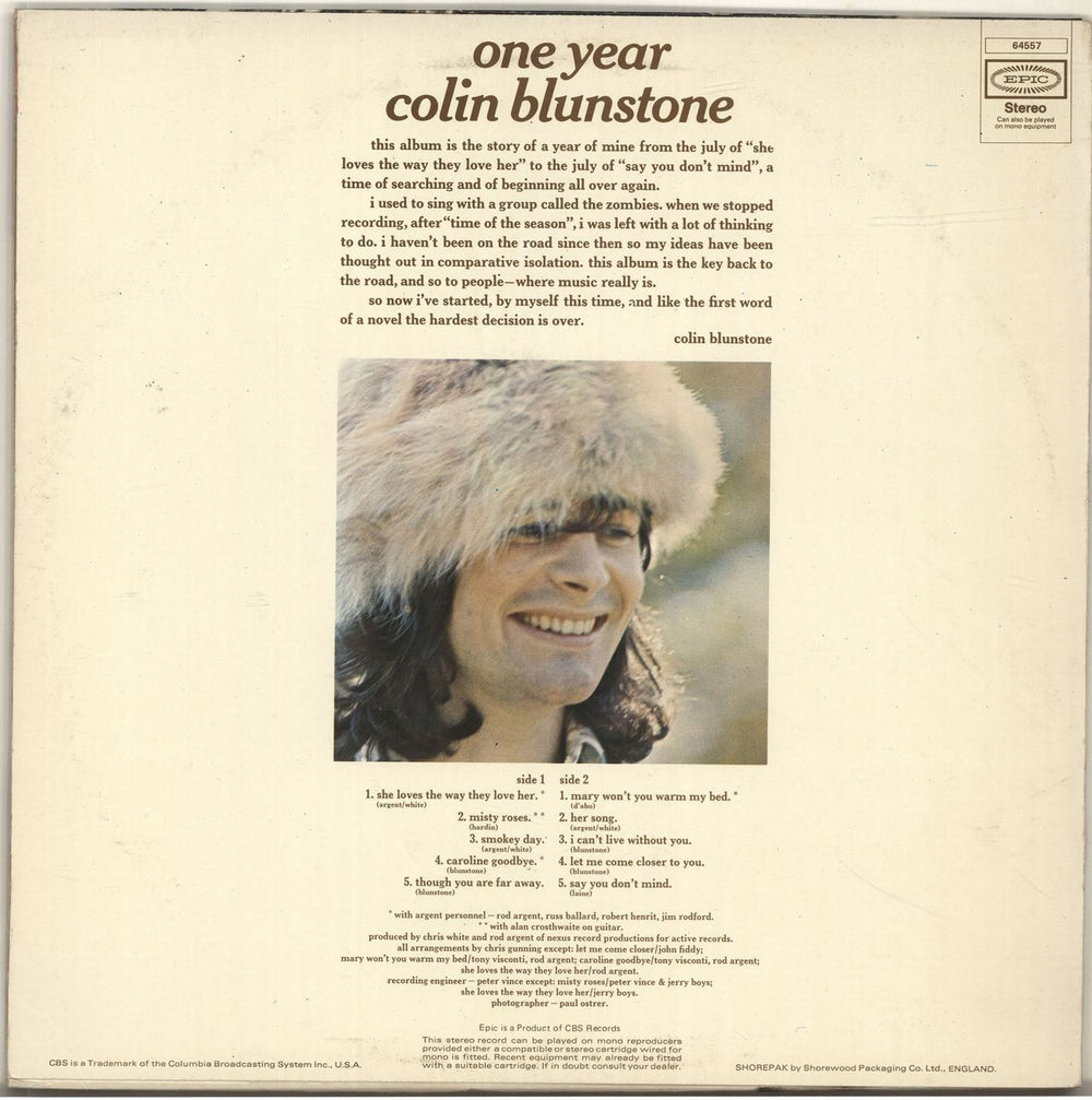 Colin Blunstone One Year - 2nd UK vinyl LP album (LP record)