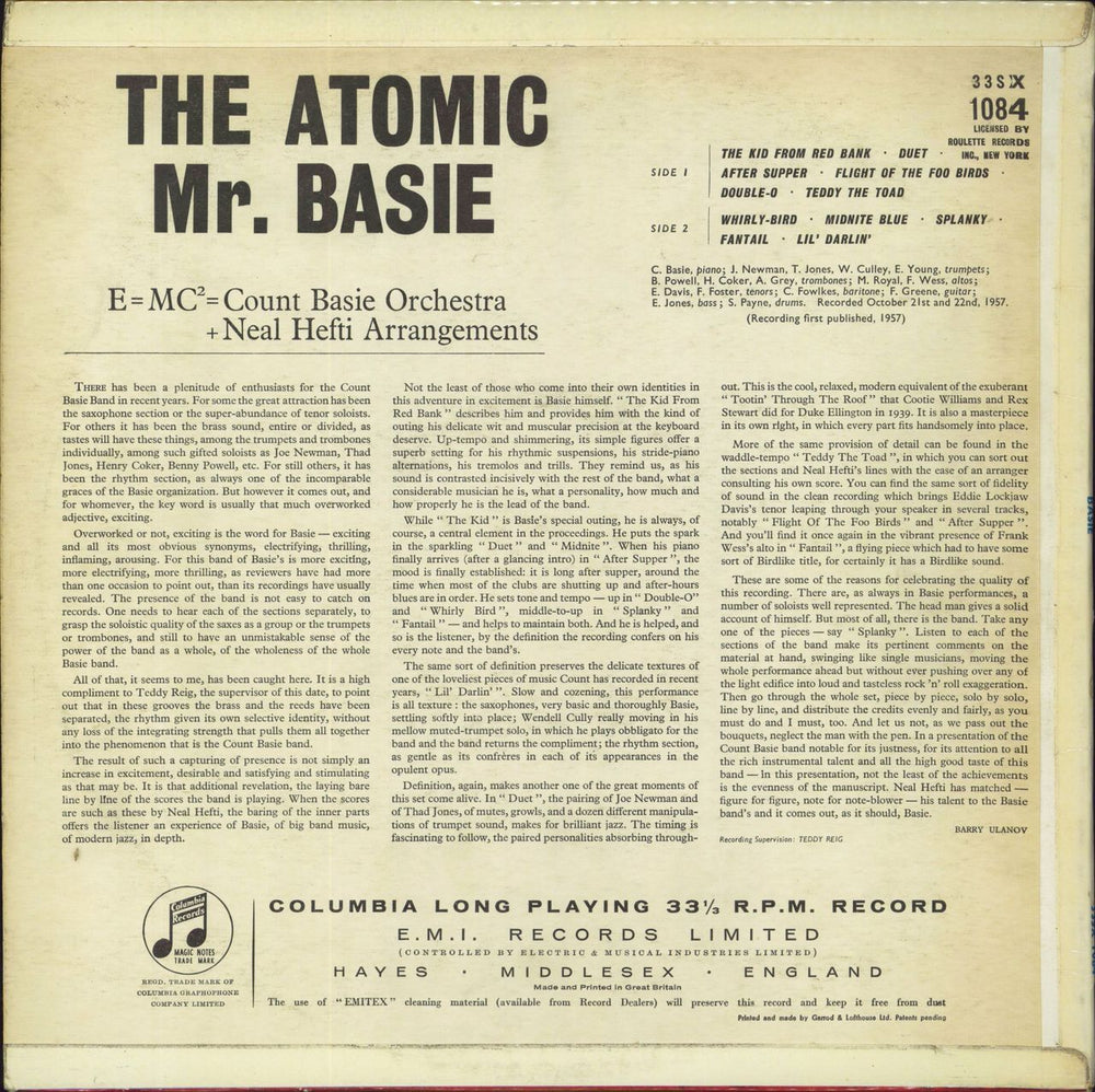 Count Basie The Atomic Mr. Basie - 2nd UK vinyl LP album (LP record)