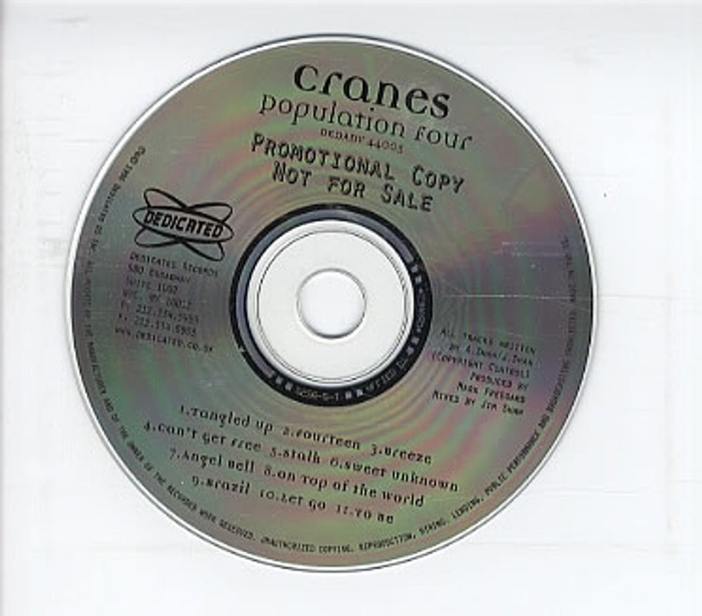 Cranes Population Four US Promo CD album (CDLP) DEDADV44005