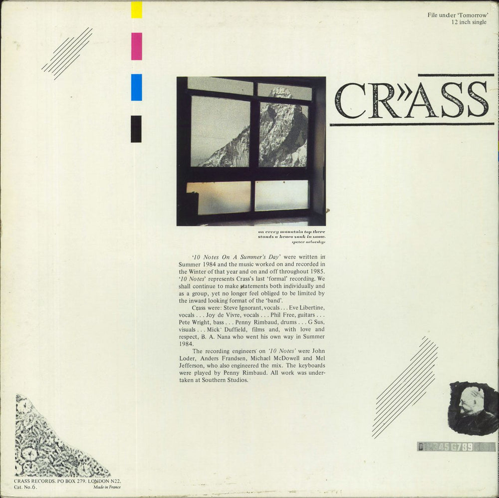 Crass 10 Notes On A Summer's Day UK 12" vinyl single (12 inch record / Maxi-single)