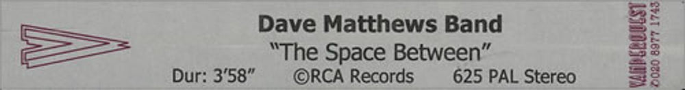 Dave Matthews Band The Space Between UK Promo video (VHS or PAL or NTSC) PROMO VIDEO