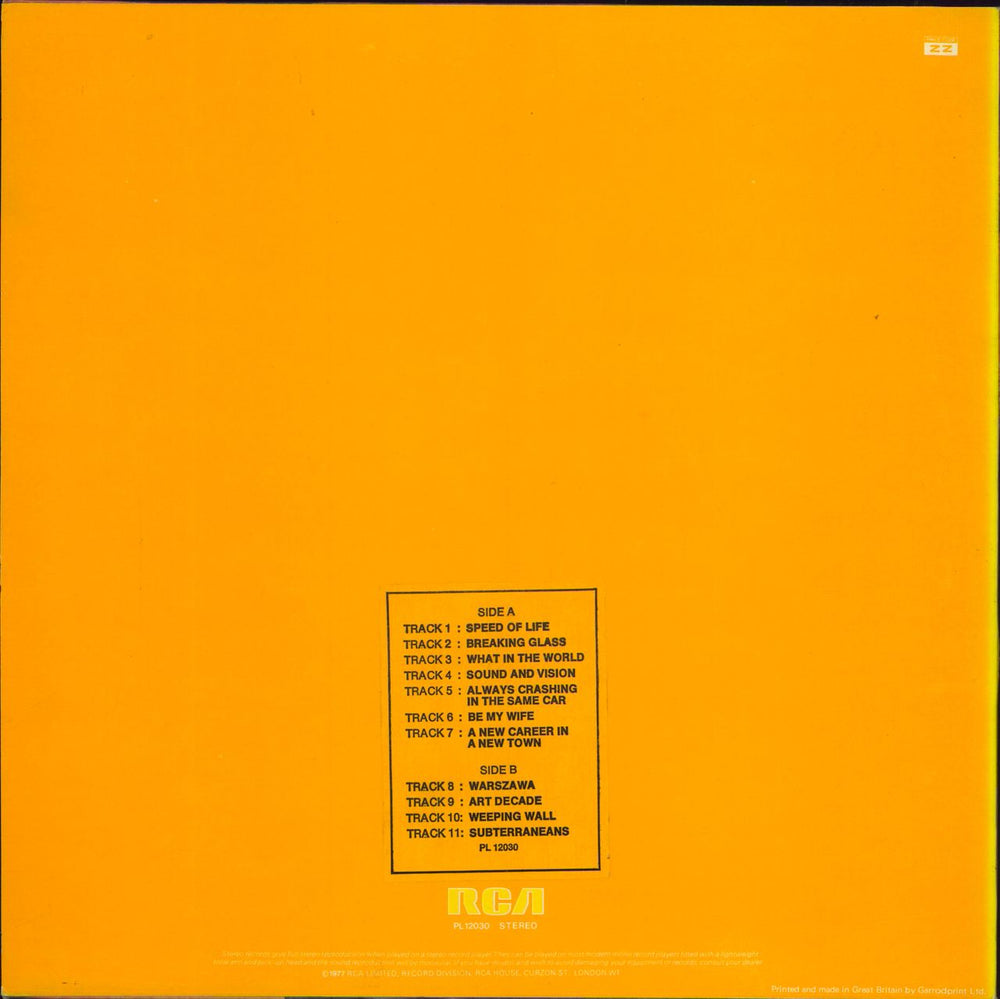 David Bowie Low - 1st + Insert + Stickers - EX UK vinyl LP album (LP record)