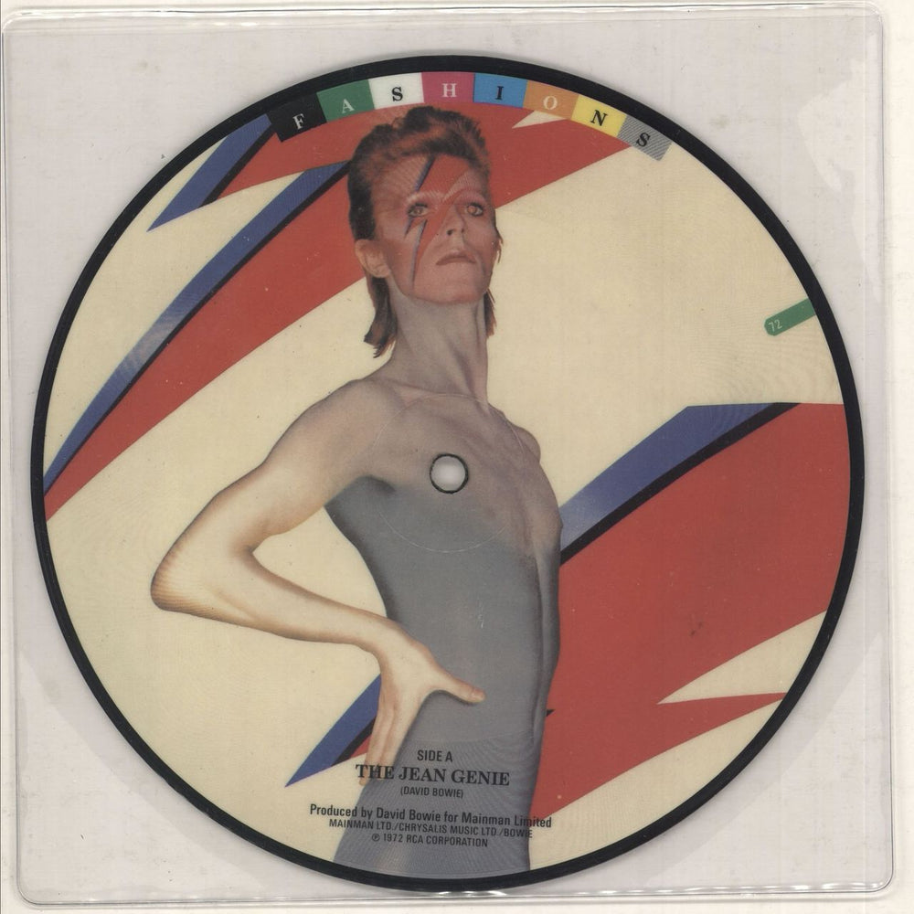 David Bowie The Jean Genie UK 7" vinyl picture disc (7 inch picture disc single) BOWP103