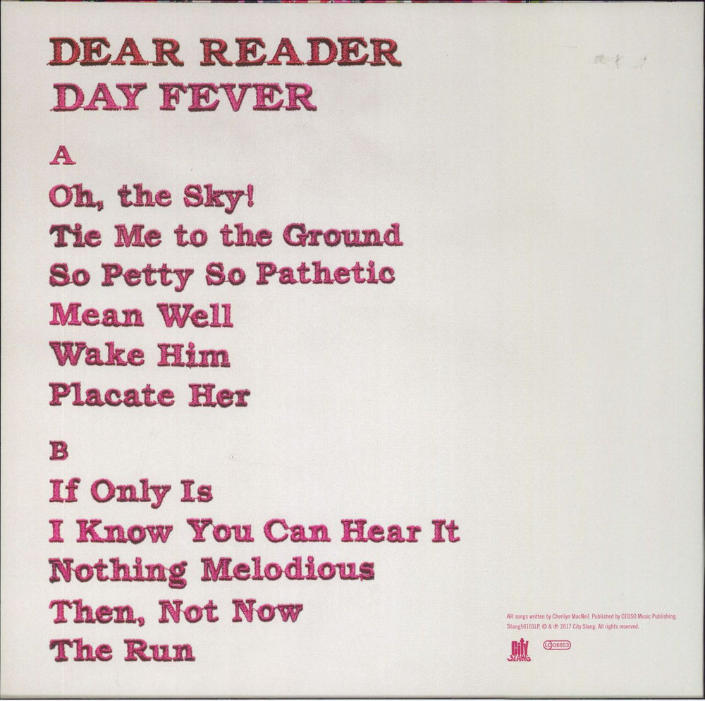 Dear Reader Day Fever - Magenta Vinyl German vinyl LP album (LP record)