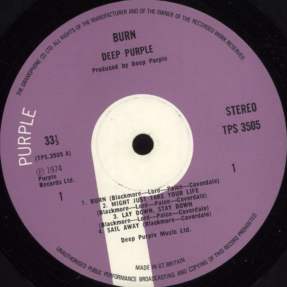 Deep Purple Burn - 1st - EX UK vinyl LP album (LP record) DEELPBU705571