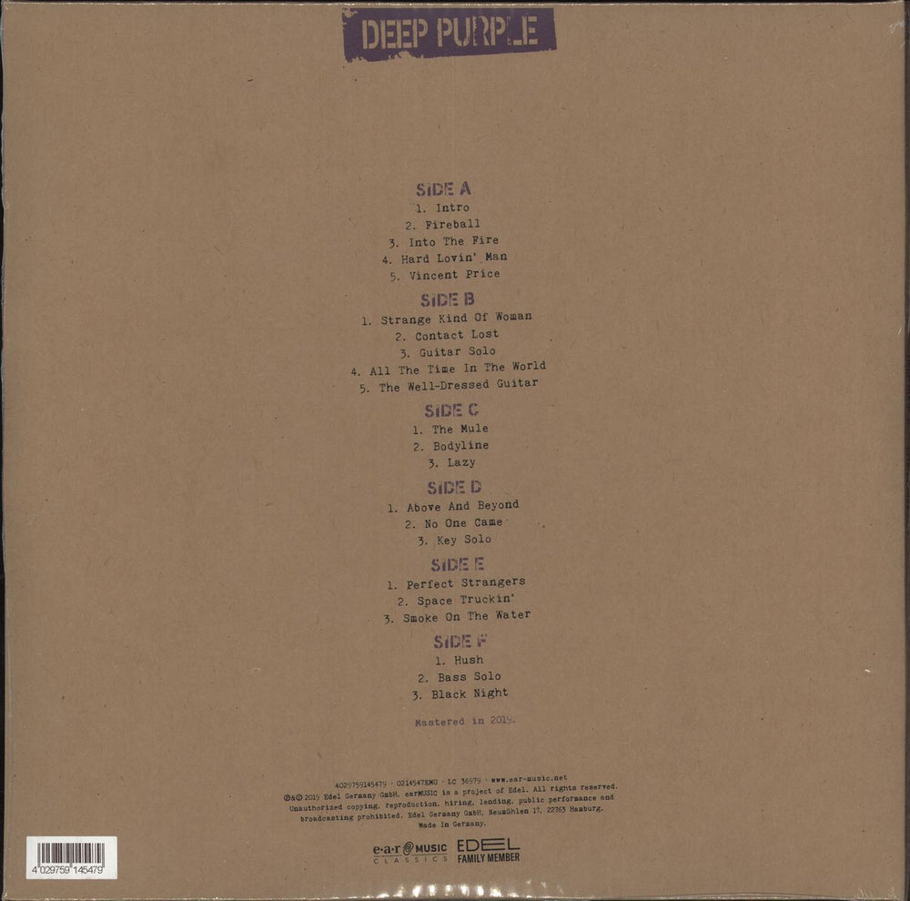 Deep Purple Live In Rome 2013 - Coloured Vinyl - Sealed UK 3-LP vinyl record set (Triple LP Album) DEE3LLI736150