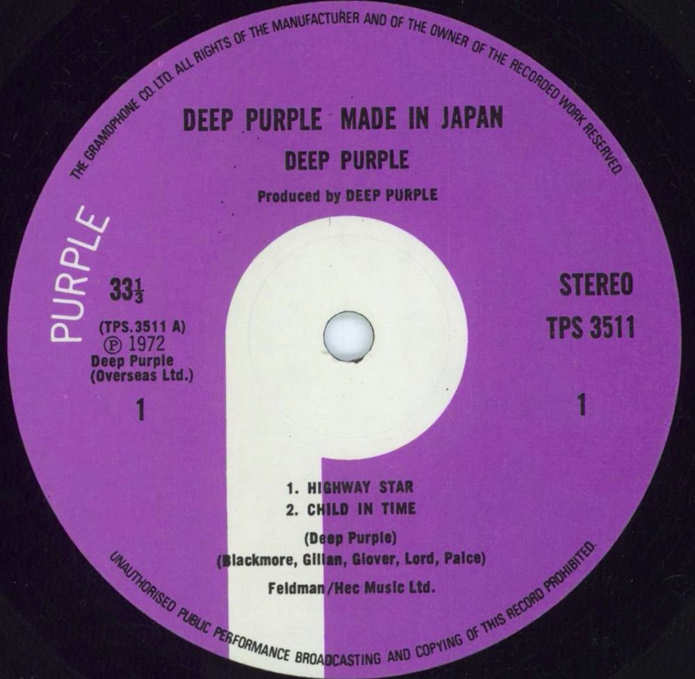 Deep Purple Made In Japan - 1st UK 2-LP vinyl record set (Double LP Album)