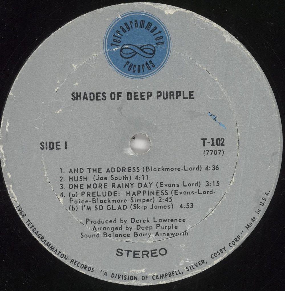 Deep Purple Shades Of Deep Purple - 1st - VG+ US vinyl LP album (LP record) DEELPSH745660