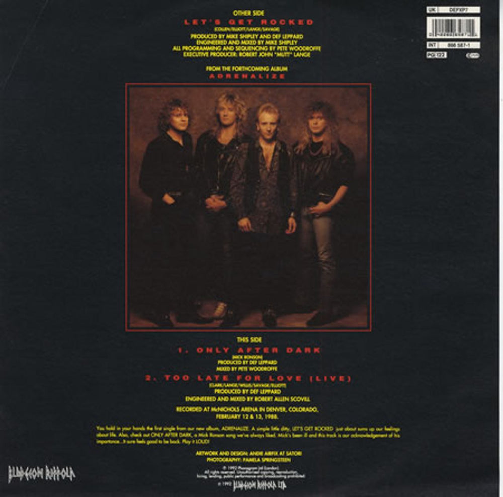 Def Leppard Let's Get Rocked UK 12" vinyl picture disc (12 inch picture record) DEF2PLE03960