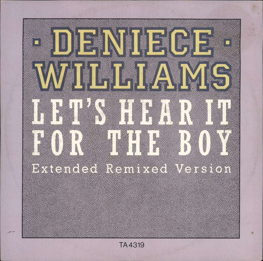 Deniece Williams Let's Hear It For The Boy UK 12" vinyl single (12 inch record / Maxi-single) TA4319