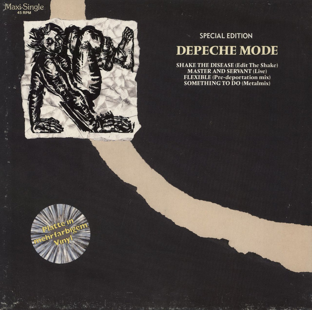 Depeche Mode Shake The Disease - Grey Marbled Vinyl - VG German 12" vinyl single (12 inch record / Maxi-single) INT126.829