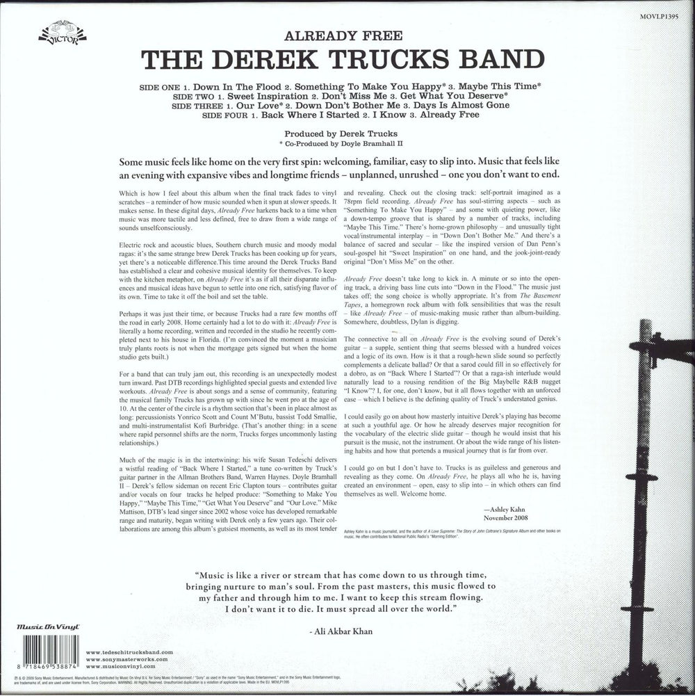 Derek Trucks Already Free - 180gm UK 2-LP vinyl record set (Double LP Album) 8718469538874