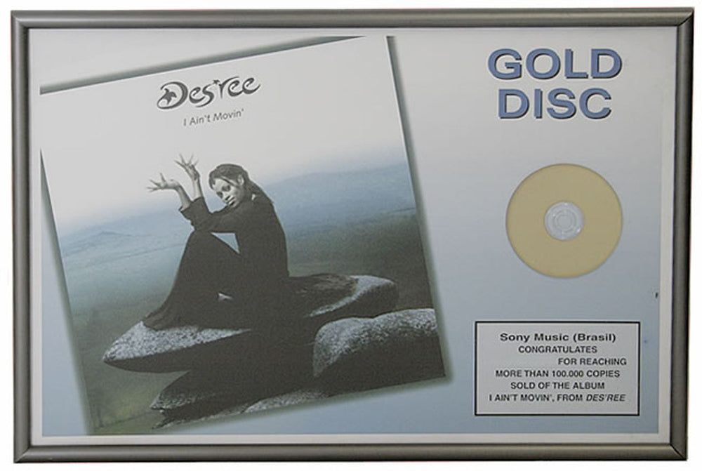 Des'ree I'm Not Movin' Brazilian in-house award disc IN-HOUSE GOLD AWARD
