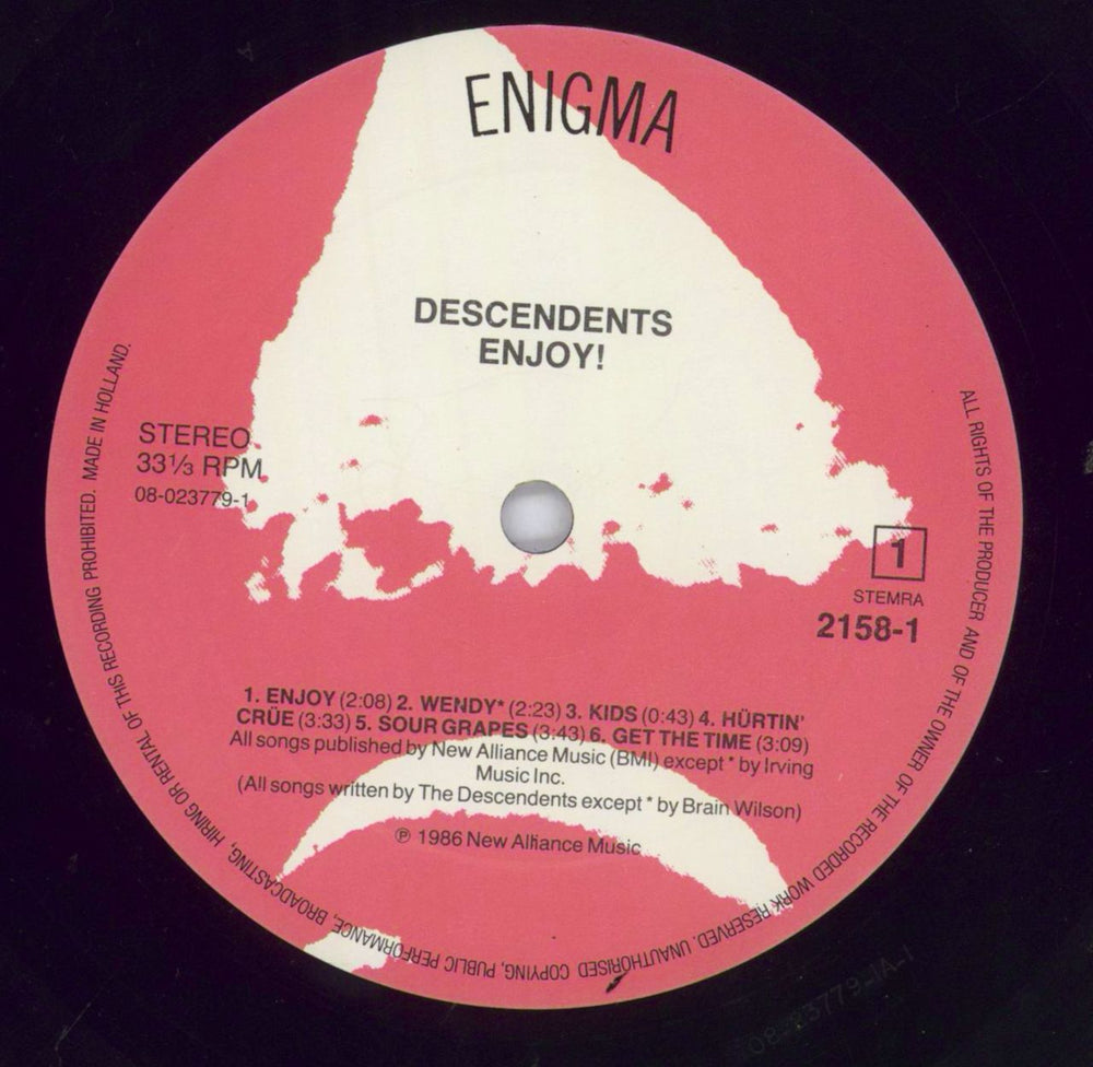 Descendents Enjoy! Dutch vinyl LP album (LP record) DECLPEN831698