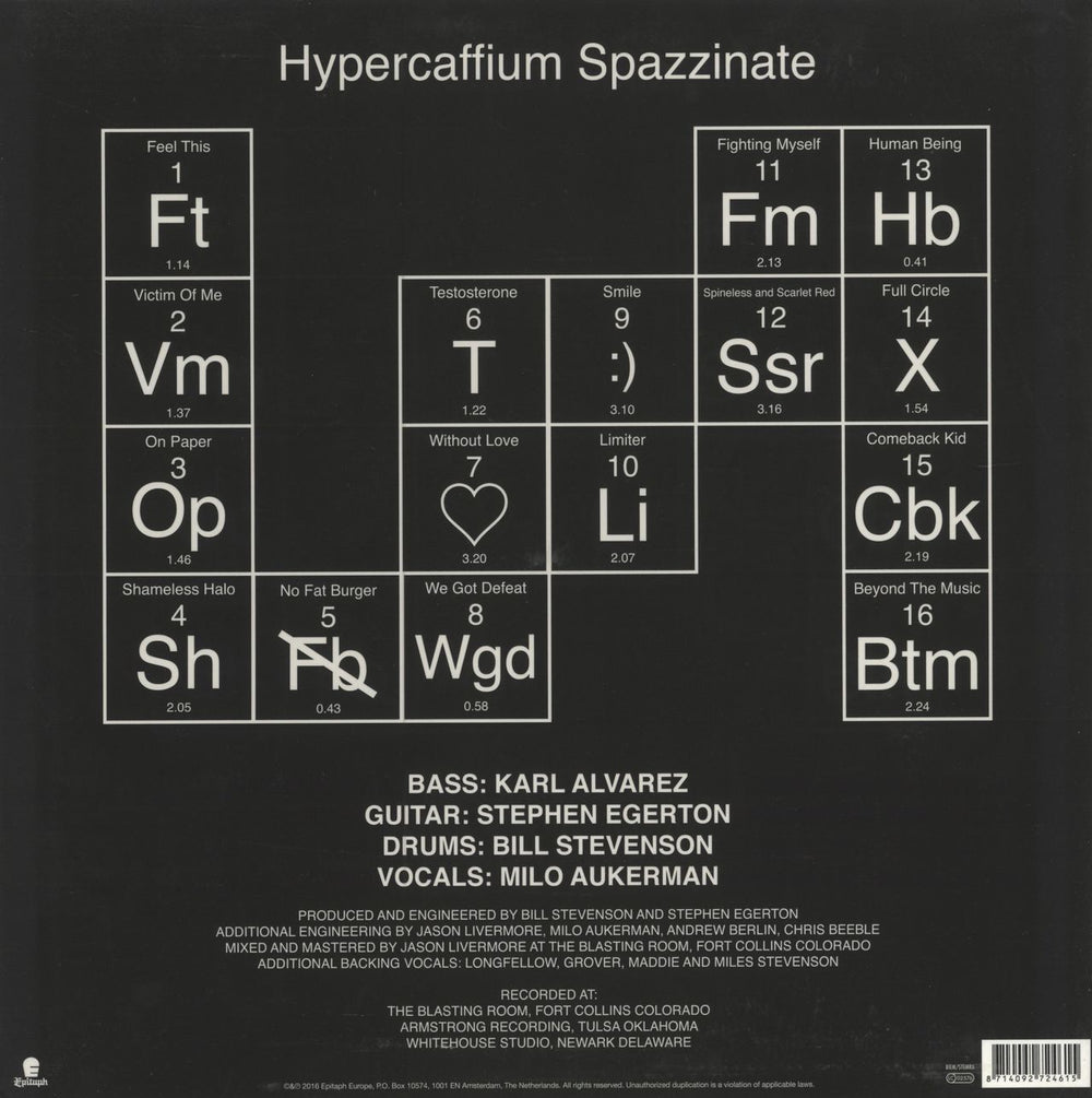 Descendents Hypercaffium Spazzinate - 180gm Vinyl Dutch vinyl LP album (LP record) 8714092724615