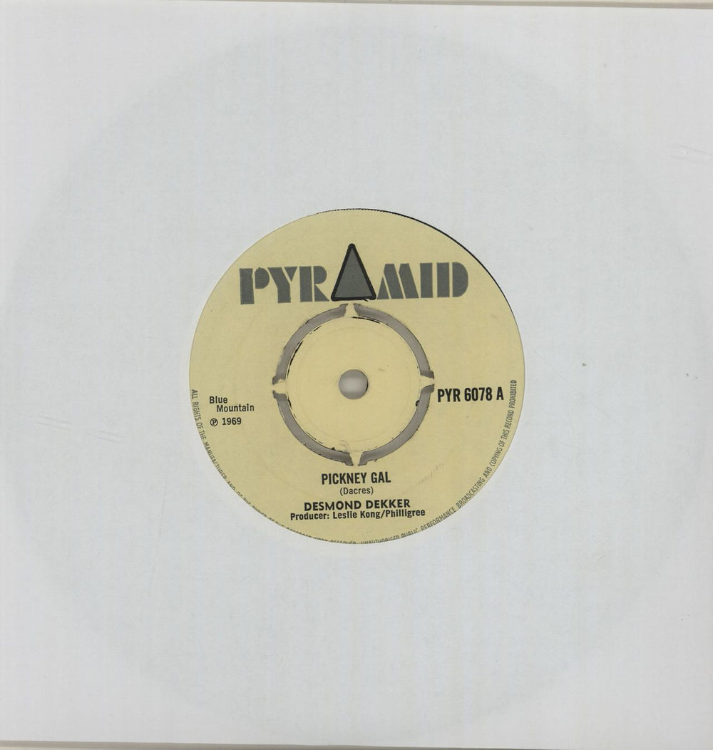 Desmond Dekker Pickney Gal UK 7" vinyl single (7 inch record / 45) PYR6078