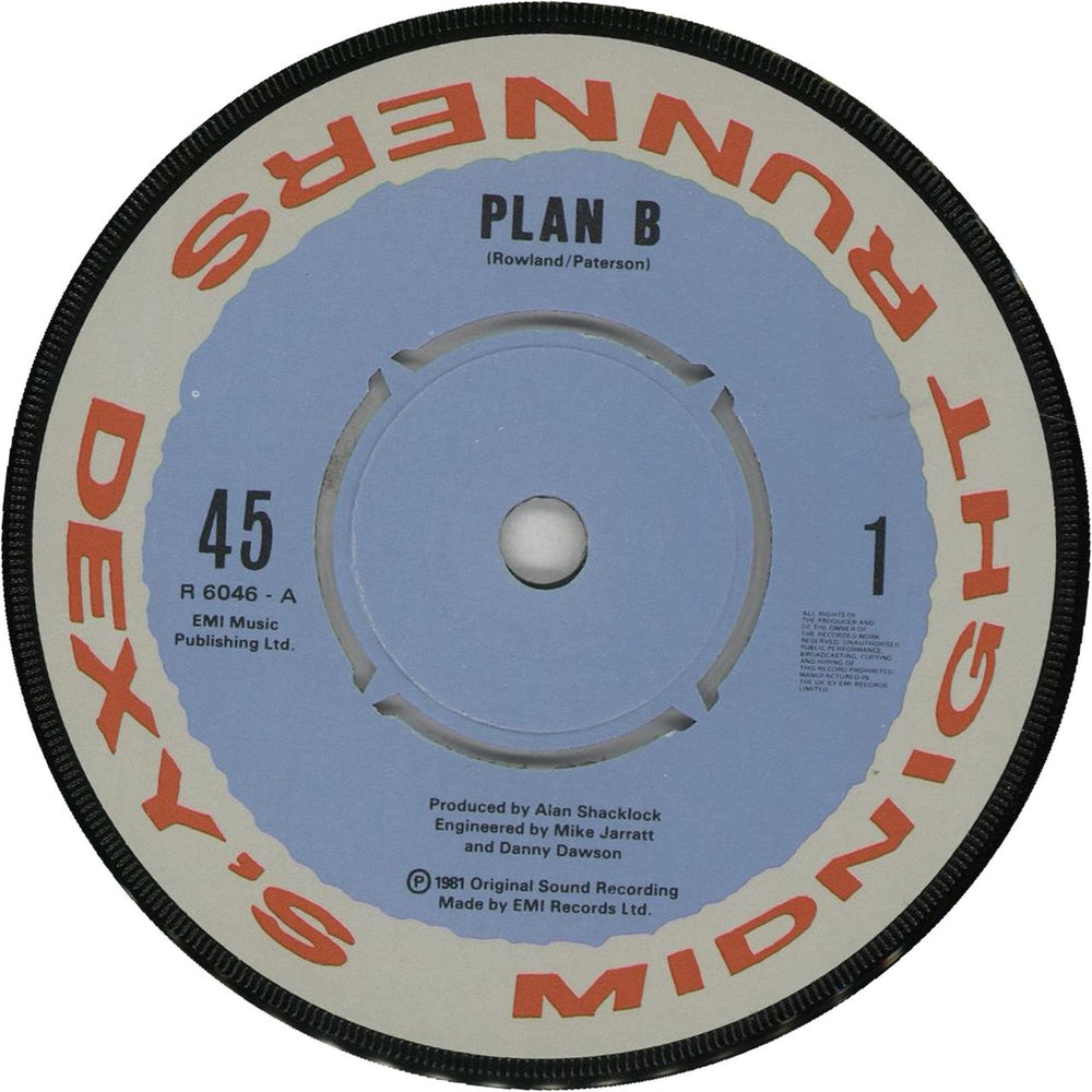 Dexys Midnight Runners Plan B UK 7" vinyl single (7 inch record / 45) DEX07PL509252