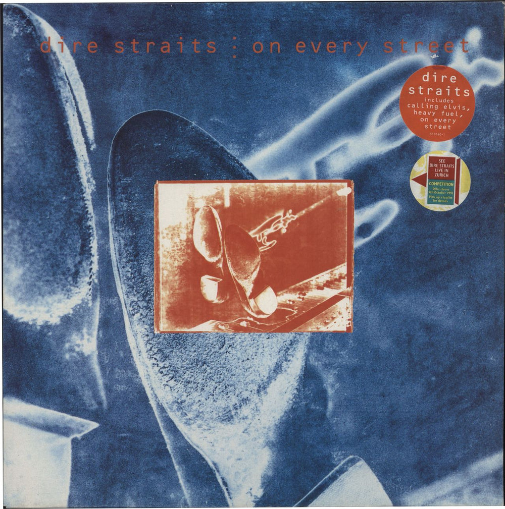 Dire Straits On Every Street - Double hype stickered EX UK vinyl LP album (LP record) 510160-1