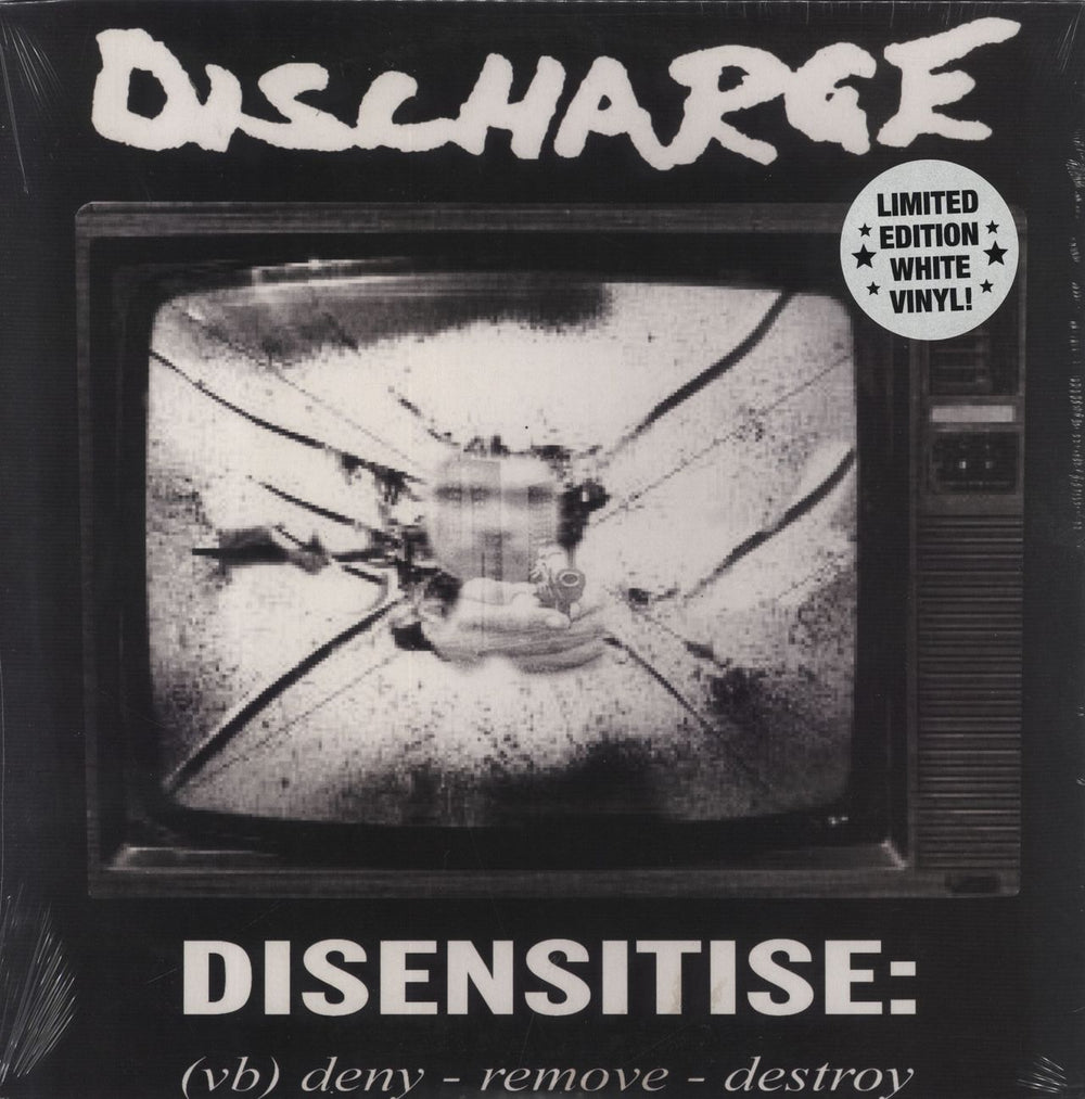 Discharge Disensitise - White Vinyl - Sealed US vinyl LP album (LP record) CLO1553