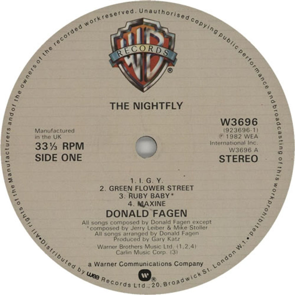 Donald Fagen The Nightfly + Hype Sticker UK vinyl LP album (LP record) DLFLPTH547488
