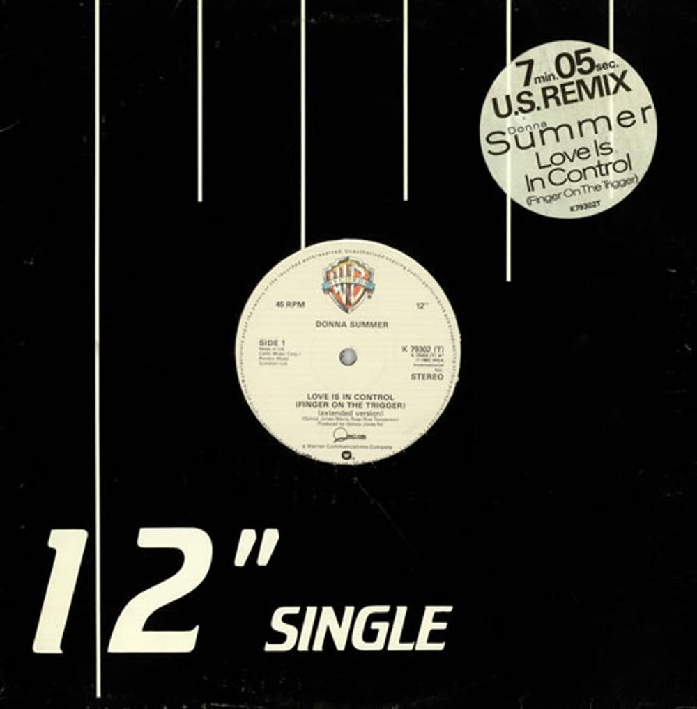 Donna Summer Love Is In Control [Finger On The Trigger] UK 12" vinyl single (12 inch record / Maxi-single) K79302