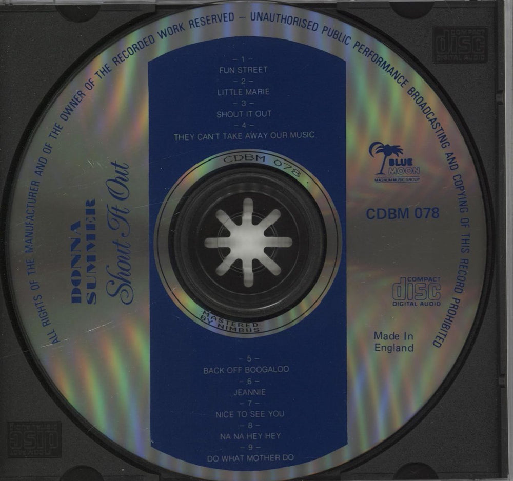 Donna Summer Shout It Out UK CD album (CDLP) SUMCDSH84254