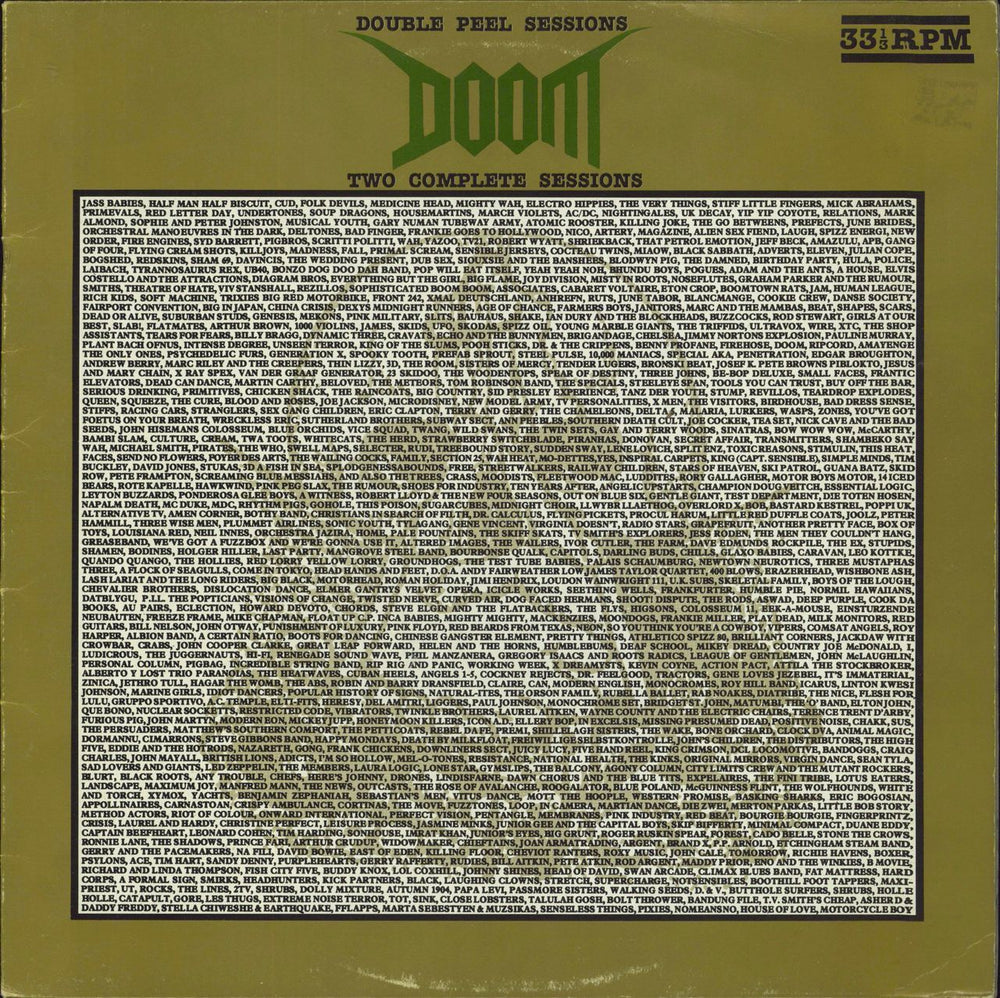 Doom Double Peel Sessions UK vinyl LP album (LP record) SFPMA203