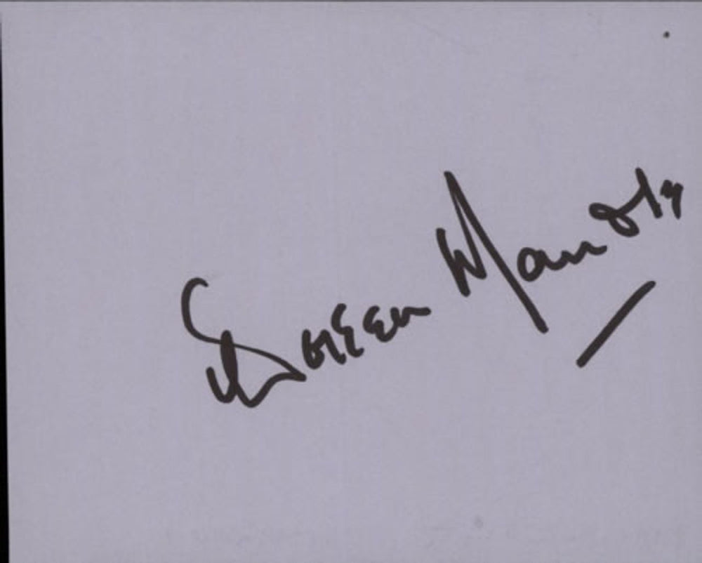 Doreen Mantle Page From An Autograph Book UK memorabilia AUTOGRAPH