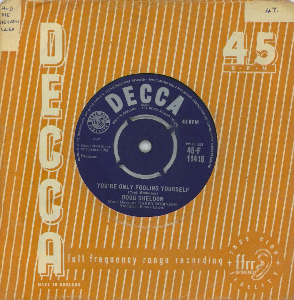 Doug Sheldon Your Ma Said You Cried In Your Sleep Last Night UK 7" vinyl single (7 inch record / 45)