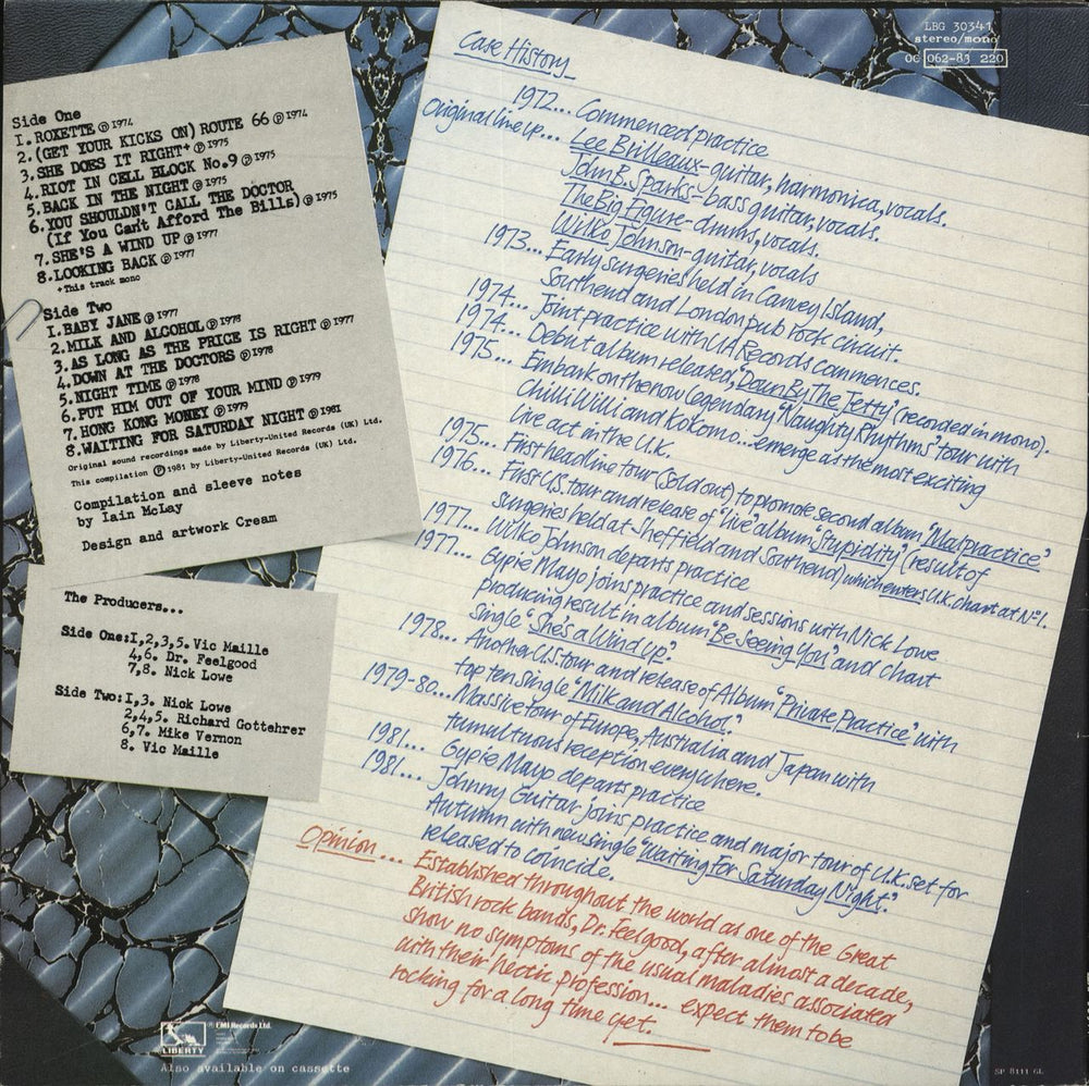 Dr Feelgood Casebook - EX UK vinyl LP album (LP record)