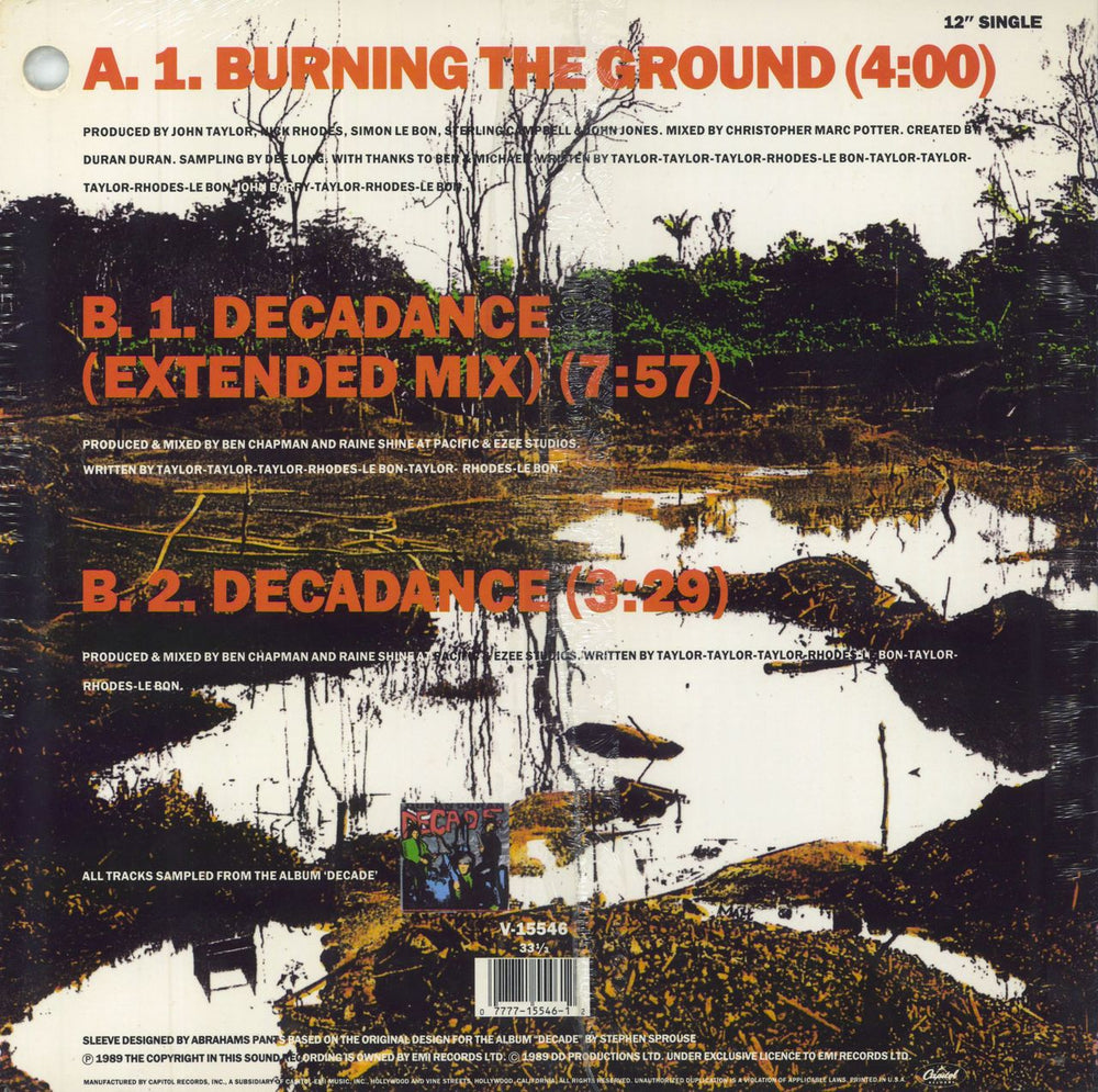 Duran Duran Burning The Ground - Sealed US 12" vinyl single (12 inch record / Maxi-single) 077771554612