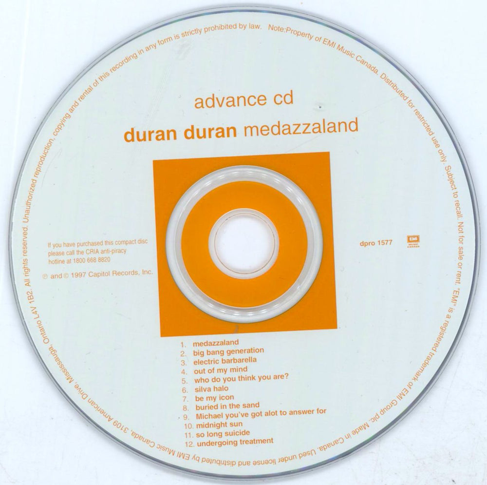 Duran Duran Medazzaland - 400 Only Canadian Promo CD album (CDLP) DDNCDME116367