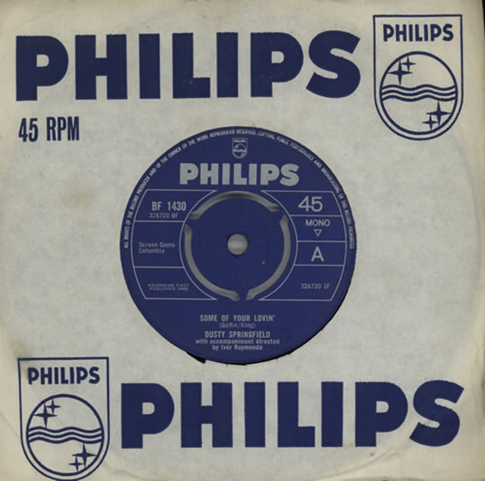 Dusty Springfield Some Of Your Lovin' - 3pr UK 7" vinyl single (7 inch record / 45) BF1430