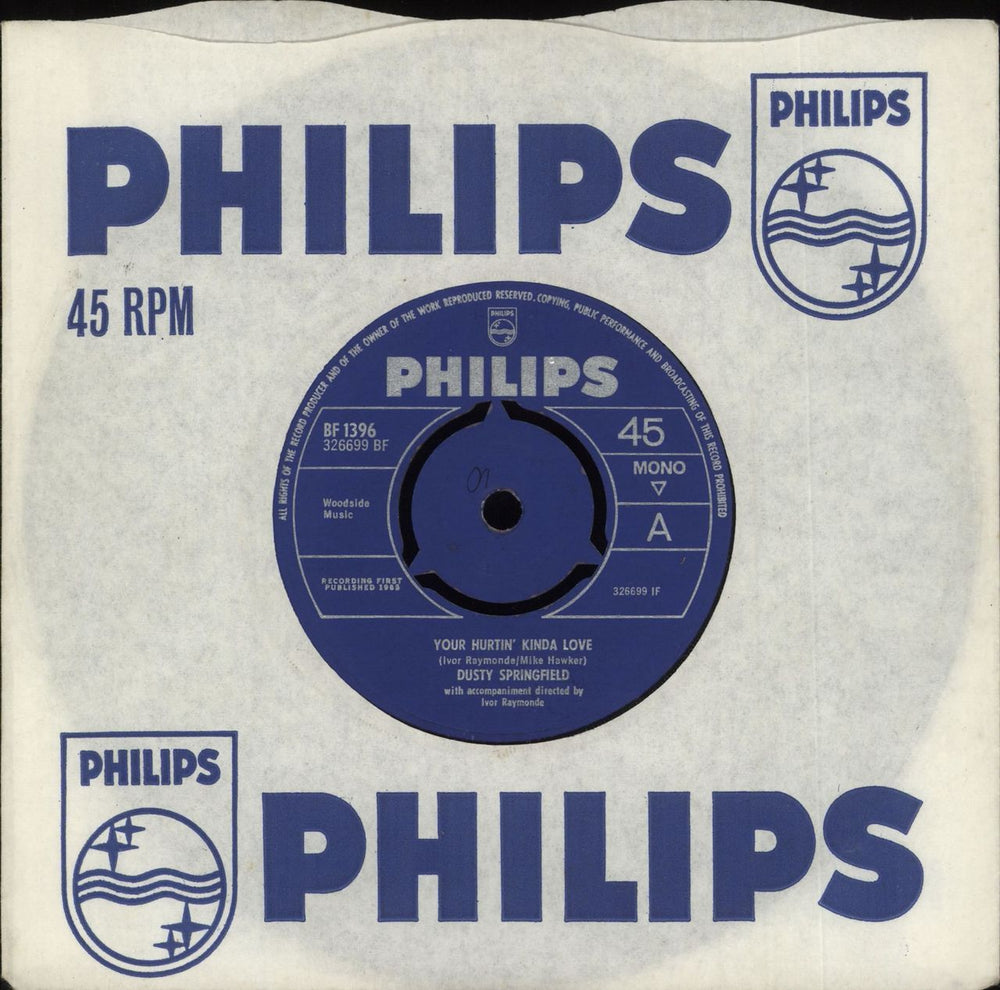 Dusty Springfield Your Hurtin' Kinda Love - 3pr UK 7" vinyl single (7 inch record / 45) BF1396