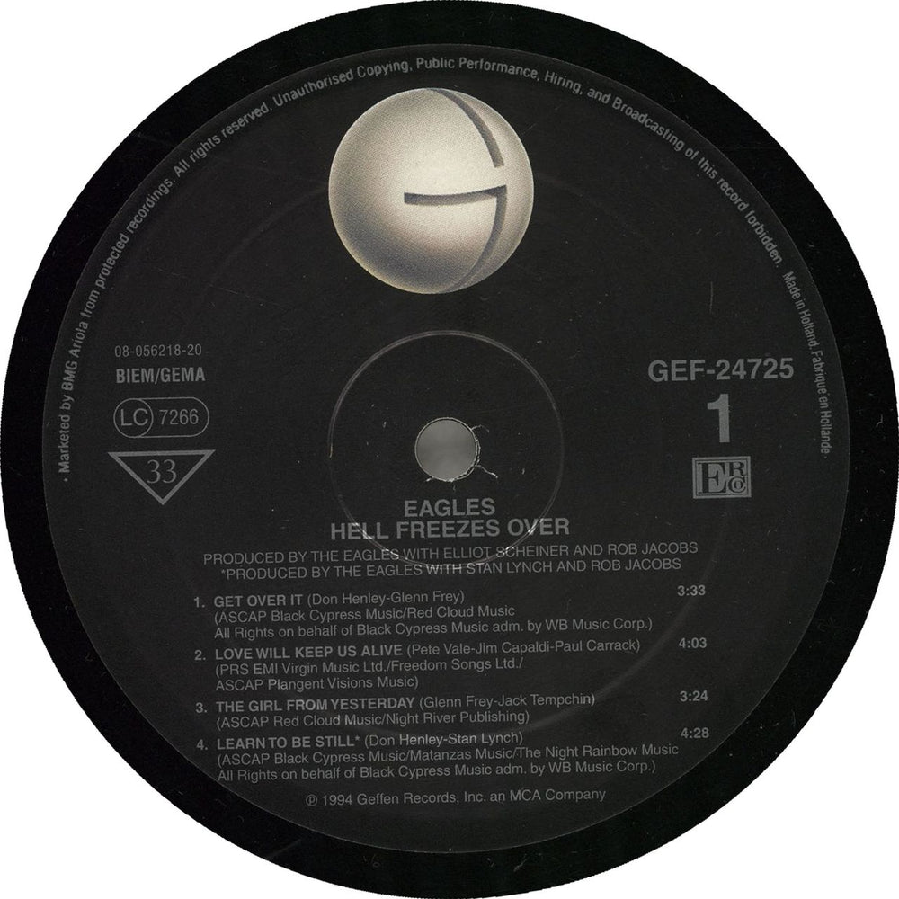 Eagles Hell Freezes Over - 1st Dutch 2-LP vinyl record set (Double LP Album) EAG2LHE230215