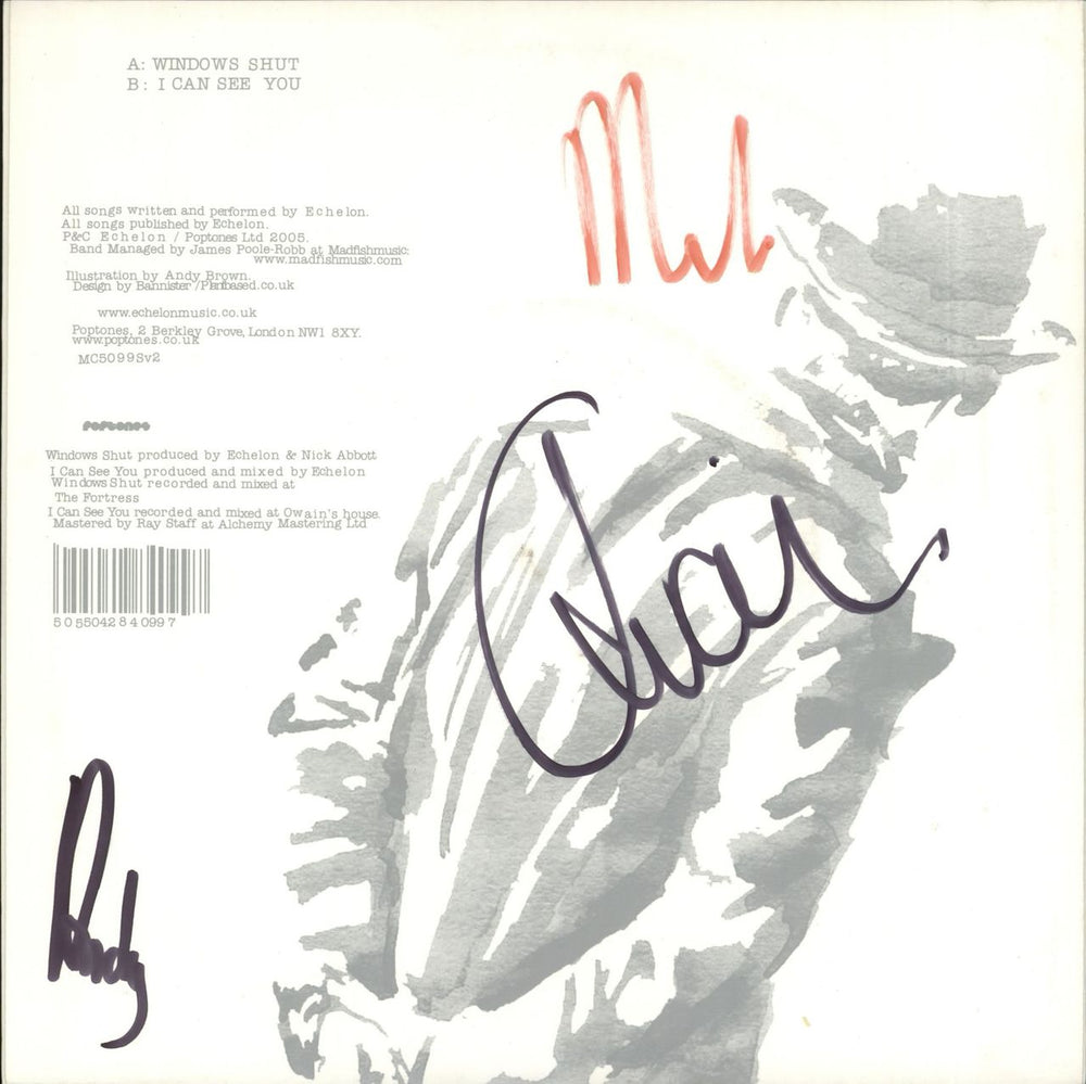 Echelon Windows Shut - 2/2 - Autographed UK 7" vinyl single (7 inch record / 45) ZDH07WI717973