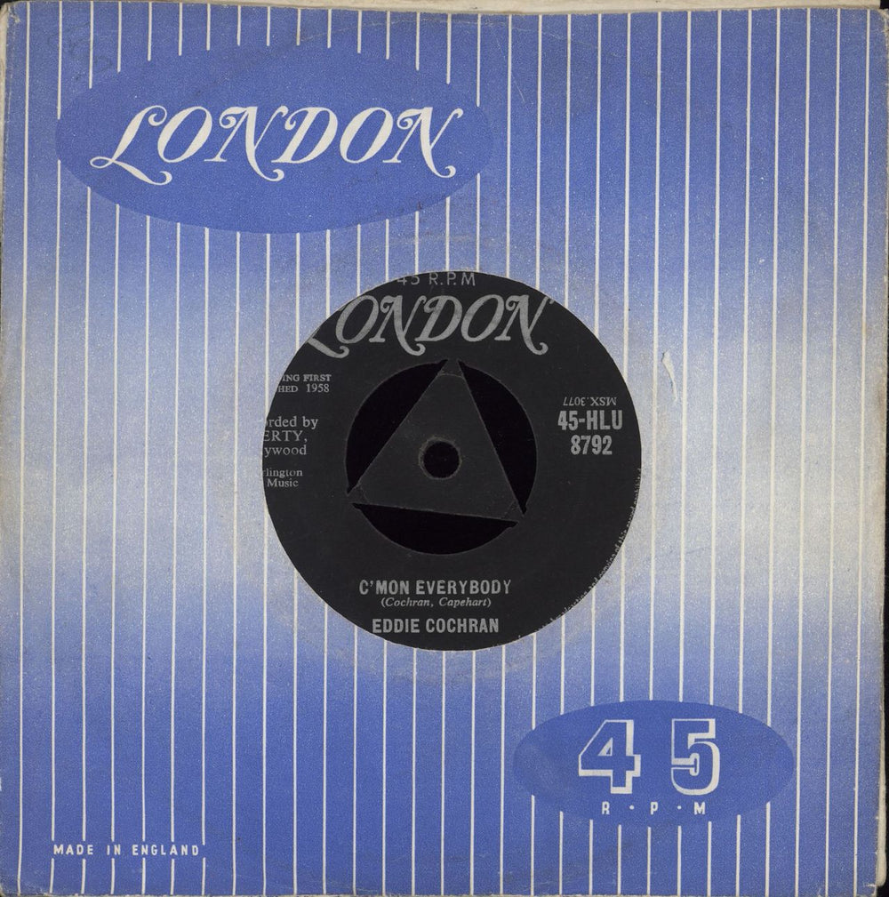 Eddie Cochran C'mon Everybody - Burlington Music UK 7" vinyl single (7 inch record / 45) 45-HLU8792